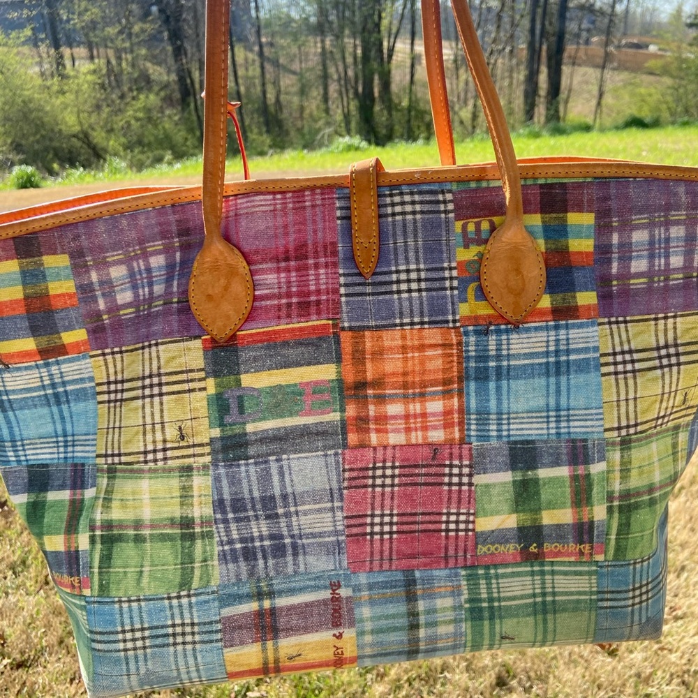 Dooney & Bourke Patchwork Plaid Multicolor Leathe… - image 6